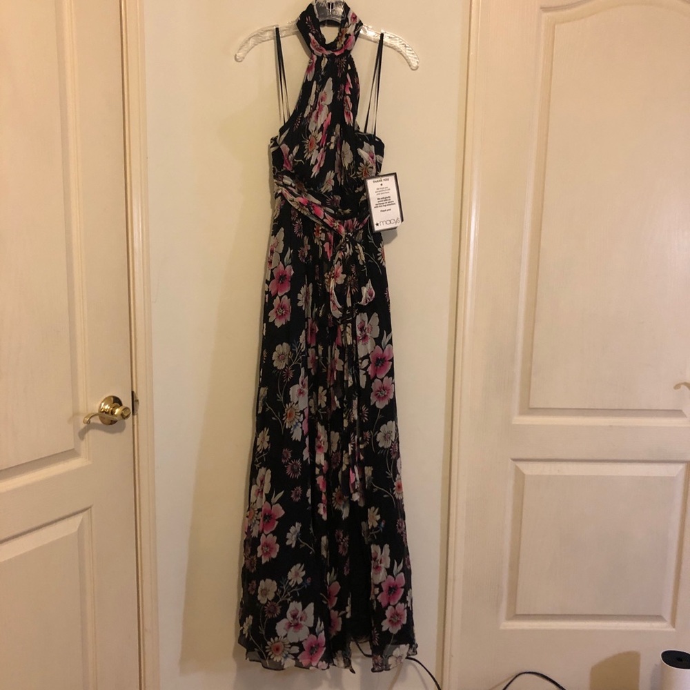 Long floral print dress